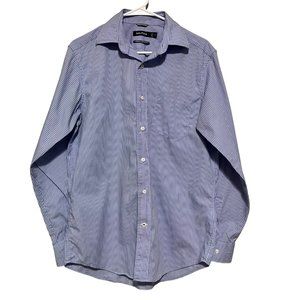 Nautica mens Striped wrinkle resistant Long Sleeve Collard Shirt Size Small